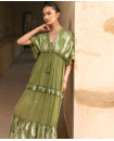 Green with  gold  details kaftan 